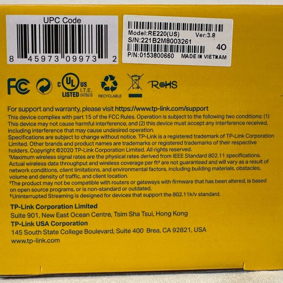 TP-Link AC750 Mesh Wi-Fi Range Extender RE220 – Dual Band 2.4GHz/5GHz, OneMesh - Picture 6 of 12